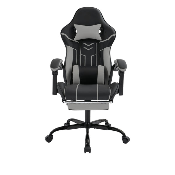 Gaming chair, Computer chair Ergonomic chair with footrest Office chair Ergonomic computer chair with lumbar backrest Blackgray