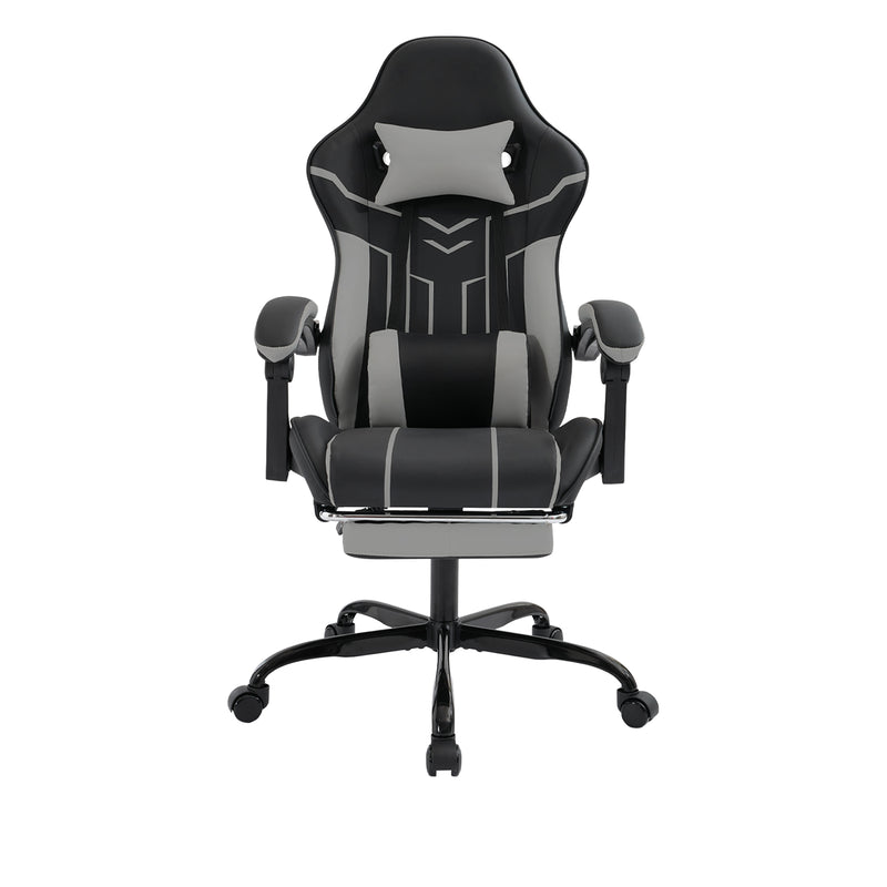 Gaming chair, Computer chair Ergonomic chair with footrest Office chair Ergonomic computer chair with lumbar backrest Blackgray