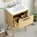 24' Bathroom Vanity with Sink Combo, Multi-functional Bathroom Cabinet with Drawer,  MDF Board, Natural