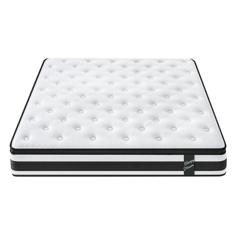12 Inch QUEEN Size Hybrid Mattress Individual ocket Spring Soft Memory Foam Breathable Knitted Fabric Cover Mattress for Bedroom Oeko-Tex 100 Certified