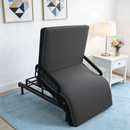 Electric Lift Bed for Seniors - Wired Remote Control with One-Touch Backrest Lift & Leg Lowering, Fall-Safe Rails, Safe Standing/Sitting/Lying Aid