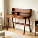 100% Solid Wood Desk Writing Computer Desk Mid Century Modern Home Office Table with Drawer for Bedroom