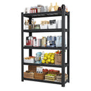 72'H 5-Tier Adjustable Heavy Duty Shelving Metal Mesh Storage Rack (2000 Lbs Loading Capacity) - Metal Shelf Organizer for Pantry, Garage, Kitchen - 35.43'W*15.75'D*72'H - Black