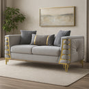 Contessa Modern Fabric Loveseat in Gray