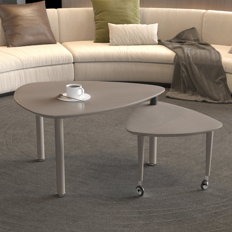 360 degree Rotatable modern Coffee Table for Living Room, solid wood legs with simply assemble Cocktail Table, Rotating Modern Apartment Wood Furniture Grey Brown / White / Walnut / Black color