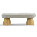 Dining Bench for Dining Room, Upholstered Bedroom End of Bed Entryway Bench Chenille Ottoman for Living Room, Oatmeal, Wood Leg, 300 LBS Weight Capacity