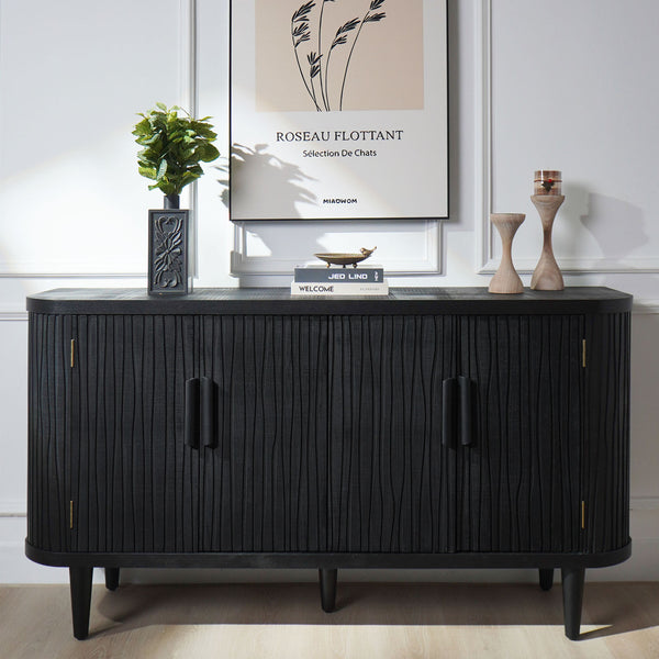 Accent Storage Cabinet, Modern Accent Buffet Cabinet with Adjustable Shelves, Freestanding Sideboard with Four Doors, Accent Cabinet with 4 Doors for Hallway Entryway Living Room