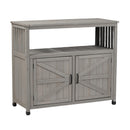 Wooden Patio Bar Table Set with Storage, Buffet Cabinet Sideboard for Outdoor and Indoor