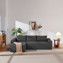 105' Cloud Sectional Couch with L-Shape Chaise,Modern Modular Sofa with Deep Seat, Upholstered Couches for Living Room Bedroom,No Assembly Required, (Corduroy Fabric),Grey