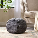 Hazel Knitted PET Yarn 20 x 20 Round Pouf