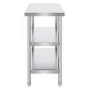 Stainless Steel Food Prep Table, 18 x 36 x 34 Inch Commercial Kitchen Worktable, with 2 Adjustable Undershelf, Heavy Duty Prep Table Metal Work Table for BBQ, Kitchen, Home, and Garage