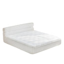 Innovative All-in-One King Mattress & Bed Frame with Cool Fabric, Pressure Relief, Motion Isolation in White Polyester Blend