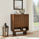 31.6' Mid Century Modern Sideboard Buffet Cabinet with Storage, Grille Slat Design Display Cabinets, Storage Cabinet with 3 Doors & Adjustable Shelf for Kitchen Dining Living Room Entryway Hallway