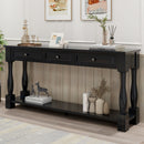 TREXM Console Table 63' Long Console Table with Drawers and Shelf for Entryway, Hallway, Living Room (Espresso, OLD SKU: WF314993AAB)