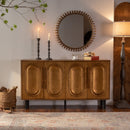 Sideboard Buffet Cabinet with Storage – Wood Kitchen Cabinet with Adjustable Shelf, Handleless Console Table for Dining Room, Modern Entryway Table with 4-Door