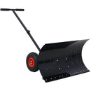 Snow Shovel with Wheels, Snow Pusher, Cushioned Adjustable Angle Handle Snow Removal Tool, 29' Blade, 10' Wheels,black color