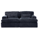 Double Chaise Lounge Chair Indoor,Oversized Upholstered Sleeper Cloud Couch,Deep Seat Luxury Sofa Bed,Sectional Sofa Chaise Love-seat,Corduroy Reading Chair for Living Room,No Assembly Required,Black