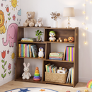 Wooden Extendable Bookshelf, 3-in-1 Convertible Bookcase for Small Space, 3-Tier  Ladder Book Shelf  for Living Room, Study, Bedroom, Walnut