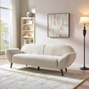 Cloud Haven 83.75 in. Curved 3 Seater Modern Upholstered Chenille Sofa,Beige