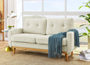 67.7' Wide Mid-Century Modern Upholstered Tufted Loveseat Sofa With Wooden Legs