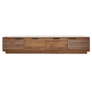 78-inch Modern TV Stand for TVs up to 85 inches, Entertainment Center with Fluted Door & Cable Management, Soft-Closing Hinges in Walnut Woodgrain Finish, MDF Construction
