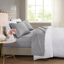 4 Pieces King Cooling Cotton Blend Sheet Set,Grey