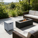 U_STYLE 2-in-1 Outdoor Fire Pit & Propane Tank Stand Set,41.9''Outdoor Rectangular Propane Fire Pit 40000 BTU With 15.75''MGO Propane Tank Cover Table Suitable For Courtyard,Lawn,Patios, Decks.