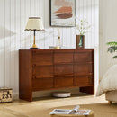47.3' Mid Century Modern Sideboard Buffet Cabinet with Storage, Storage Cabinet with 2 Doors and 3 Drawers & Solid Wood Handles for Kitchen Dining Living Room, Accent Console Table, Walnut