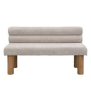 Upholstered Dining Bench, End of Bed, Entryway Bench, Ottoman for Dining Room, Bedroom, Living Room, Rubber Wood Leg 300 LBS Support, Light Grey