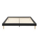 Headboard-Free King Size Wood Slat Platform Bed Frame,Black