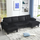 [VIDEO provided][New]U-Shaped Couch with Oversized Seat,4-Seat Sofa  with Double Chaise,Comfortable and spacious indoor furniture for Living Room,Apartment
