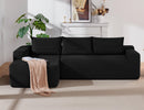 105' Cloud Sectional Couch with L-Shape Chaise,Modern Modular Sofa with Deep Seat, Upholstered Couches for Living Room Bedroom,No Assembly Required, (Corduroy Fabric),black