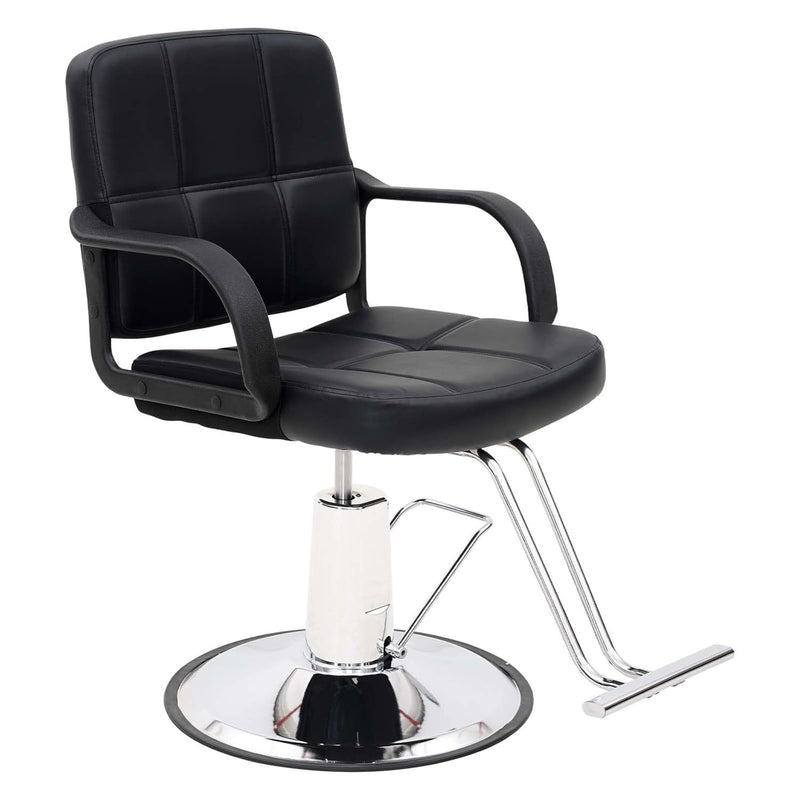 Hydraulic Recliner Barber Chair for Hair Salon with Extra Wider Seat & Heavy Duty Hydraulic Pump, Upgraded Salon Beauty Equipment-BLACK
