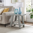 Athens Contemporary Wood Shelf Side Table in Gray