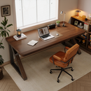 Solid Wood 63-Inch Extra Long Desk,Thickened Desk,Two Person Double Desk for Home Office, Wooden Long Computer Desk,Writing Table for Office, Walnut