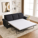 Sleeper Sofa Bed, Pull Out Couch with Mattress, 81.5'' 3 Seater Upholstery Sectional Couches, Modern Linen Convertible Sofa, Living Room Furniture for Small Spaces, Apartment, Studio, Dark Gray