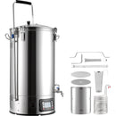 Beer Brewing Equipment, 16 Gal/60L Beer Maker with Anti-Burn Pump and Wort Chiller,3000W All-in-One Home Brewing Kit with Digital Control, Recipe Memory & Timer, Removable mesh strainer