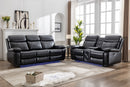 ZPM046 Power reclining SOFA SET 3+2 with SPEAKER / console / LED Strip BLACK color