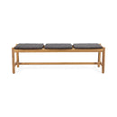 CAMBRIA Rustic 3-Seater Bench with Teak Finish Acacia Wood 61.5x16.25x17.75 inches