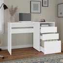 FM FURNITURE  Louisiana Writing Computer Desk, Three Drawers, WHITE