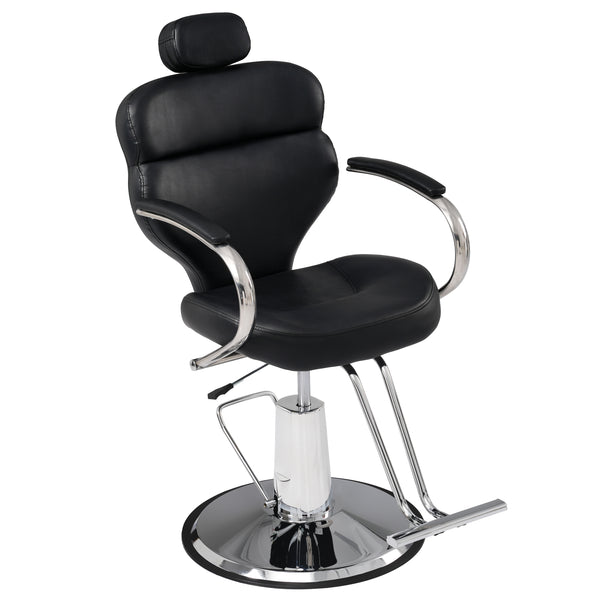 Premium Reclining barber Chair Salon Chair for Hair Stylist with Heavy Duty Hydraulic Pump, 360° Rotation, Tattoo Chair  Shampoo Beauty Salon Equipment,  Max Load Weight 330 Lbs, Black