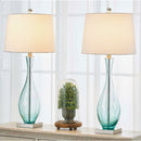 30 Inch Tall Glass Table Lamps Set of 2, 3-Way Dimmable Bedside Nightstand Lamps with USB Charging Port, for Bedroom Living Room Guest Room Study