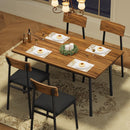 Garvee Dining Table Set for 4 with 4 Upholstered Chairs, Dining Room Table Set for 4 w/Smooth Edge, Wood Kitchen Table Chairs Set of 4 for Dining, Kitchen Room, Apartment,Walnut