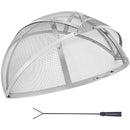 Firepit Spark Screen Lid, 36' Diameter, Outdoor Firepit Ring Cover Round Accessories, Fire Pit Metal Cover, Easy-Opening Stainless Steel Fire Ring Covers for Outdoor Patio Fire Pits Backyard