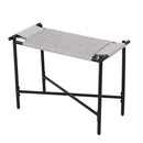 Boho Hand-woven Entryway Ottoman Vanity Chair Footrest Stool for Living Room Sofas Gray Metal