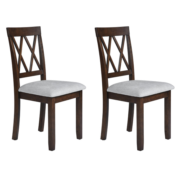 Dining Room Chairs Set of 2, Accent Diner Chairs Upholstered Fabric Side Stylish Kitchen Chairs with Solid Wood Legs and Padded Seat