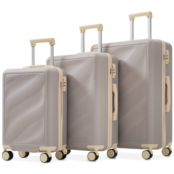 Luggage Set 3 Piece, Lightweight Durable ABS Suitcases with Spinner Wheels and TSA Lock, Carry-on & Checked Travel Luggage (20'/24'/28')