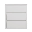 30' Freestanding Bathroom Vanity with Ceramic Sink, 2 Full-Extension Drawers, Soft Close Slides, White MDF Frame, 45° Handle-Free Design