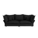 90.55' Modern Comfy Upholstered Sofa Cloud Couch, Deep Seat Couches with Multiple Large Soft Pillows,Convertible Deep Seat Chaise Longue for Living Room Bedroom,Apartment,Office,BLACK