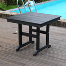 Modern HDPE Patio Dining Table, with Umbrella Hole, Weather Resistant, for Outdoor, Yard, Lawn,Black